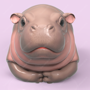 Cute Pygmy Hippo STL for 3DPrint