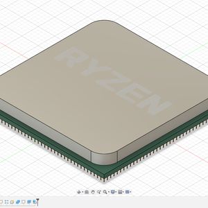 3Dモデル　自作PCのCPU　RYZEN　AM4