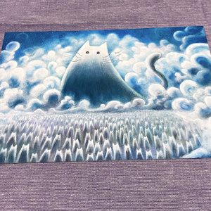 水彩画（原画）（額装済み）「三日月の夜」 - gomaramen888 - BOOTH