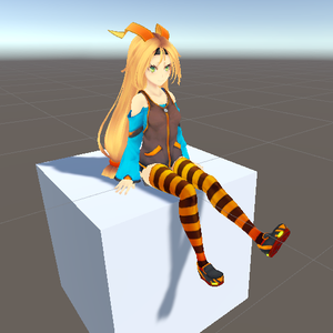VRChat用 Emote　足ブラブラ　座る３