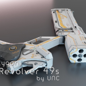 3Dモデル「Revolver 49s」カラバリ6色有り　3D model "Sci-fi Revolver 49s" available in 6 colors 缩略图 3