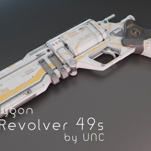 3Dモデル「Revolver 49s」カラバリ6色有り　3D model "Sci-fi Revolver 49s" available in 6 colors 缩略图 2