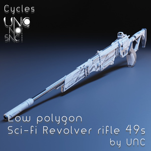 3Dモデル「Sci-fi Revolver rifle 49s」カラバリ6色有り　3D model "Sci-fi Revolver rifle 49s"available in 6 colors