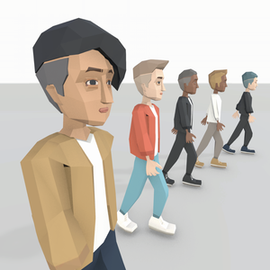 Minimal Poly Men ローポリ男性3Dモデル