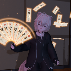 【MA/VRCFury対応】護符 -九符- 　　　お札を手で操る 舞う・守る・放つ【PC専用】