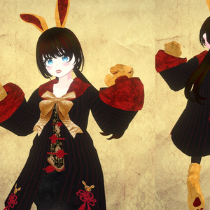 Lunar New Year Bunny Costume for Vroid Stable