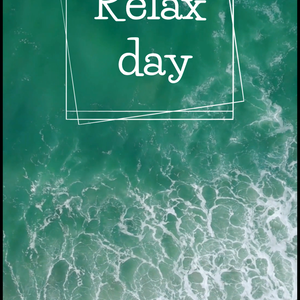【縦動画】エメラルドグリーンの海と波打ち際の俯瞰映像 / 癒やし・リラックス・Relax dayテキスト入り