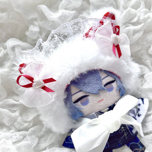 水色チュール］にじぱぺっと ぬい服 ぬい帽子 ヘッドドレス 10cm