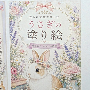（データ版）Coloring Book for Adult Women　大人の女性が楽しむうさぎの塗り絵（塗り移り防止余白あり）