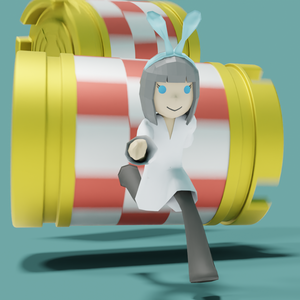 【Blender】高速道路においてある黄色いやつ