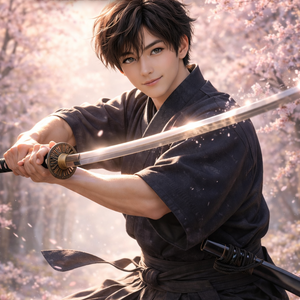 Cherry Blossom Samurai – Spring Light Illustration