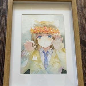 【匿名配送】優子鈴 水彩画 PAINTISM 限定版　複製原画　直筆サイン入り 優子鈴「サイン入り色紙」《彩コレクション24'》