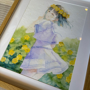 【匿名配送】優子鈴 水彩画 PAINTISM 限定版　複製原画　直筆サイン入り 匿名配送】優子鈴 水彩画 PAINTISM 限定版 複製原画 直筆サイン