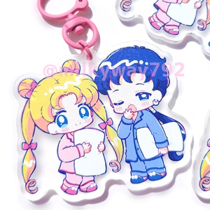 スリーライツ&うさぎ アクリルミニブロック - Blue glitter - BOOTH