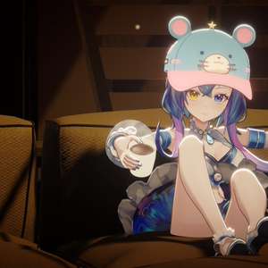 [Vroid/xwear/warudo]-Pink and Blue Bear Hat-ピンクの熊の帽子 缩略图 5