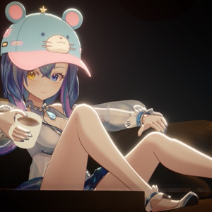 [Vroid/xwear/warudo]-Pink and Blue Bear Hat-ピンクの熊の帽子 缩略图 6