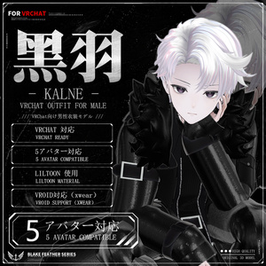 [Vrchat/xwear/Vroid]-Black Feather-黑羽 【5アバター対応】 缩略图 3