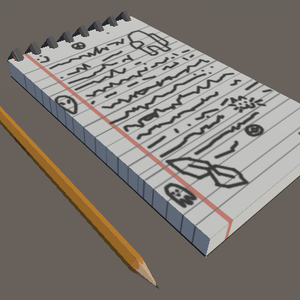 Notepad and pencil