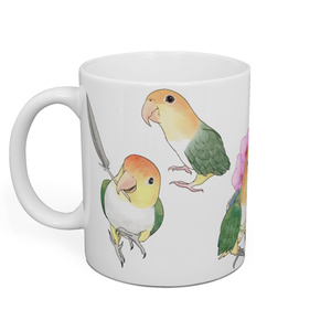 たっぷりシロハラインコちゃんマグ【まめるりはことり】