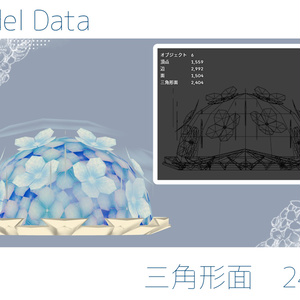 【VRChat／PC向け】雨降る紫陽花アクセ 3点セット｜雨音・雨エフェクト付きシニヨン／バッグ／ブレスレット 缩略图 4