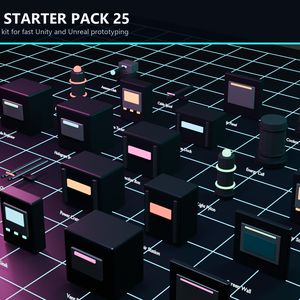 NWX-P01: 25 Low-Poly Neon Cyber Props for Unity & Unreal