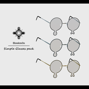 【VRChat用】simple glasses pack_眼鏡セット