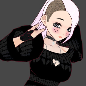 Make Up - Face Skin Texture - 2D - Black Hearts Tattoo