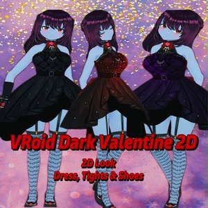 【VRoid】 Dark Party Dress - 3 Colors 