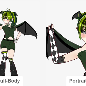VRoid - Wings Bat Wings and Heart Tail Hair Preset (3 sizes)