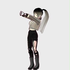 【VRoid】 Long Hair Ponytail - 2D Looking Style