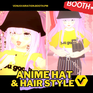 VRoid Anime Hairstyle and Hat (Bucket Hat Style)