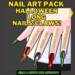 VRoid Long Nails 4 Pack | Halloween Nail Polish | Unas Largas