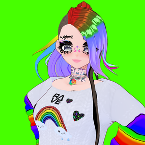 VRoid Hoodie Rainbow Rave Hoodie
