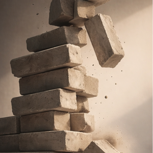 静かな崩壊ブロック｜縦型ショート動画用背景　Silent Block Collapse｜Vertical Background Image Set