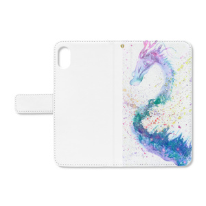 青龍手帳型iPhoneケース-デジタル加工-レインボー - iPhone XSMax - ストラップ穴 あり