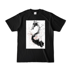 龍-ブラックＴシャツ-デジタル加工-黒龍