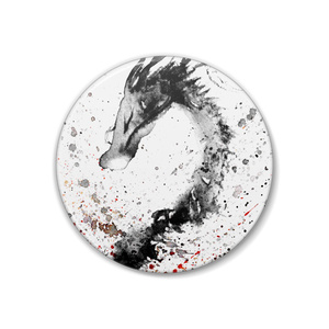 龍缶バッジ-水彩画デジタル加工-黒龍
