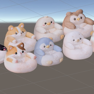 もこもこ動物チェアセット（VRChat対応）