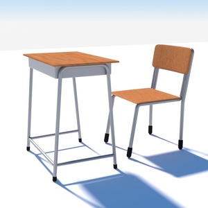 [3Dモデル] 学校机と椅子