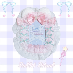 ʚɞ Cat ear pink lace trading card case...