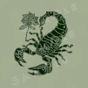 Transparent Texture VRoidStudio Skin Tattoo Tattoo Scorpion Rose