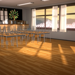 [Warudo Standard Environment] Classroom Background 缩略图 8
