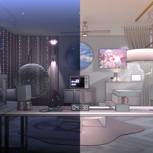 [Warudo PRO/URP- Environment] Loft Studio (Day + Night)