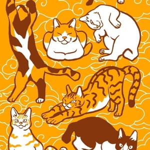 手ぬぐい「雲猫」