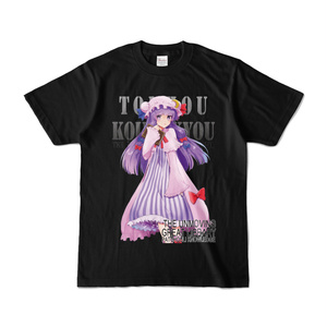 東方projectTシャツ黒（パチュリー01）
