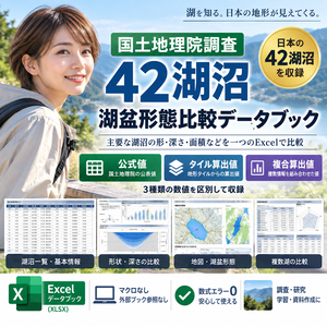 国土地理院調査42湖沼 湖盆形態比較データブック