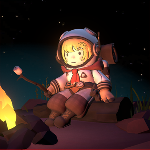 Space Ame Camping Amelia Watson 3D Model VRCHAT Girl vtuber 3D Character