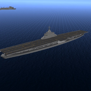 [VRChat想定](ワールド遠景用) 戦中.戦後風 航空母艦<ギミックなし>