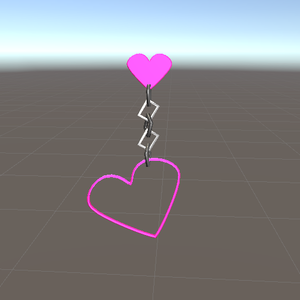 【3D小物】ハートとチェーンのイヤリング