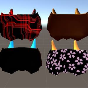 【3D小物】鬼のお面（半面） 缩略图 2